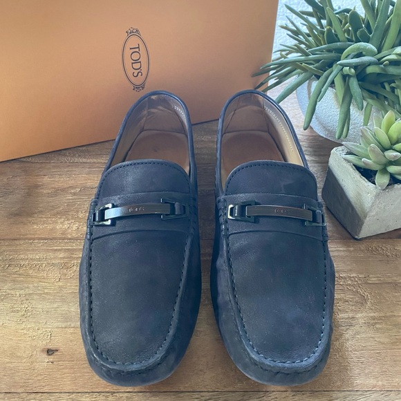 Tod's Other - TOD’S Navy Suede Driver Loafers